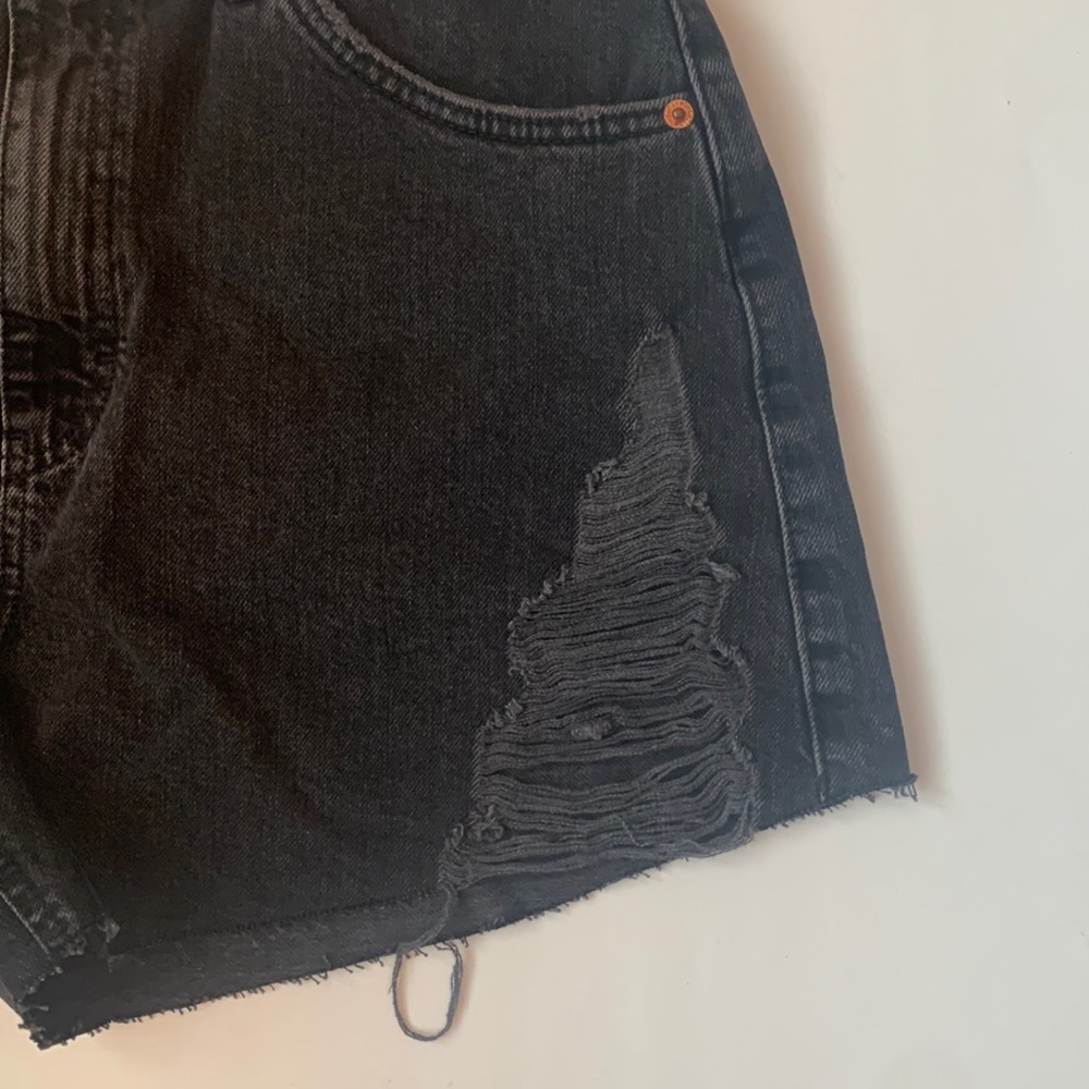 TopShop Split Super Rip Denim Shorts - Picture 6 of 11